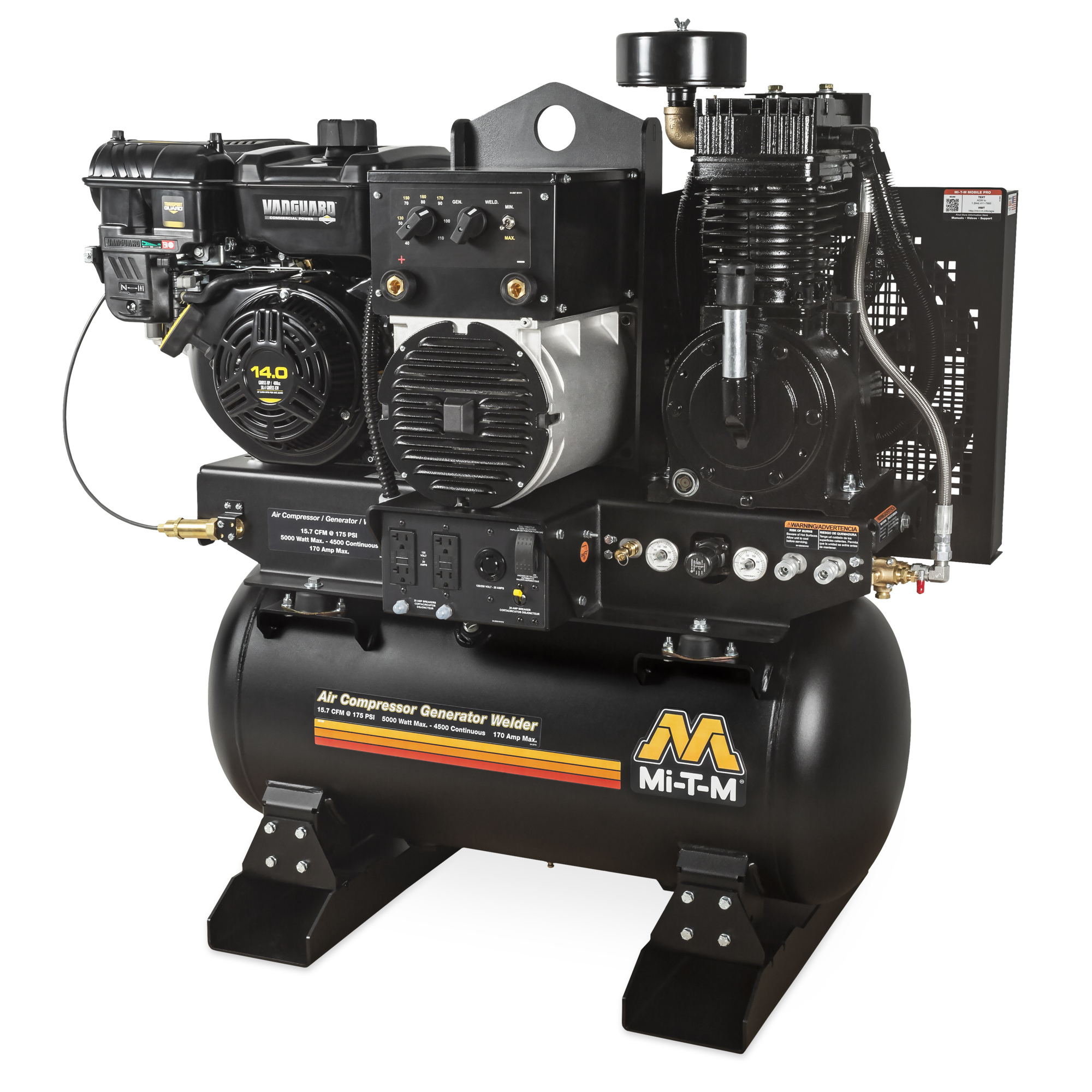 Mi-T-M AGW Series Gasoline Two-Stage Air Compressor/Generator/Welder — 30 Gallon, Model# AGW-SV14-30M